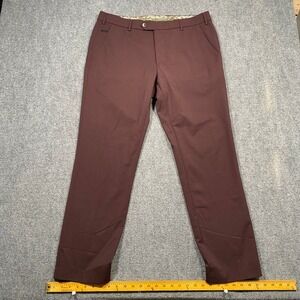 Bonn Mens Burgundy Flat Front Dress Pants Trousers Size 54 Made in Romania